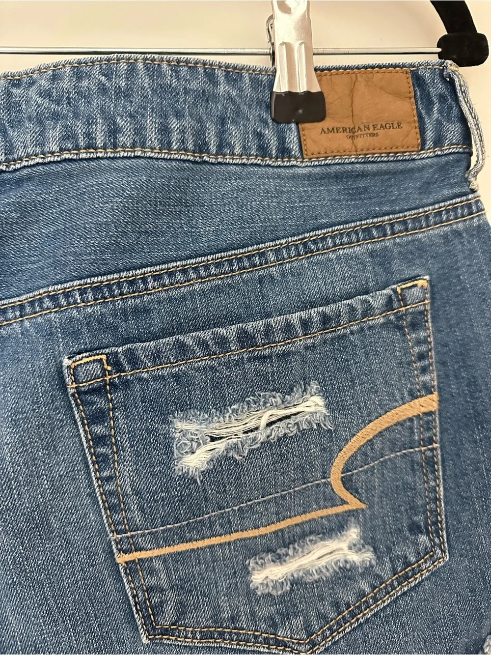American Eagle Outfitters Distressed Denim Shorts - Blue - Picture 4 of 6